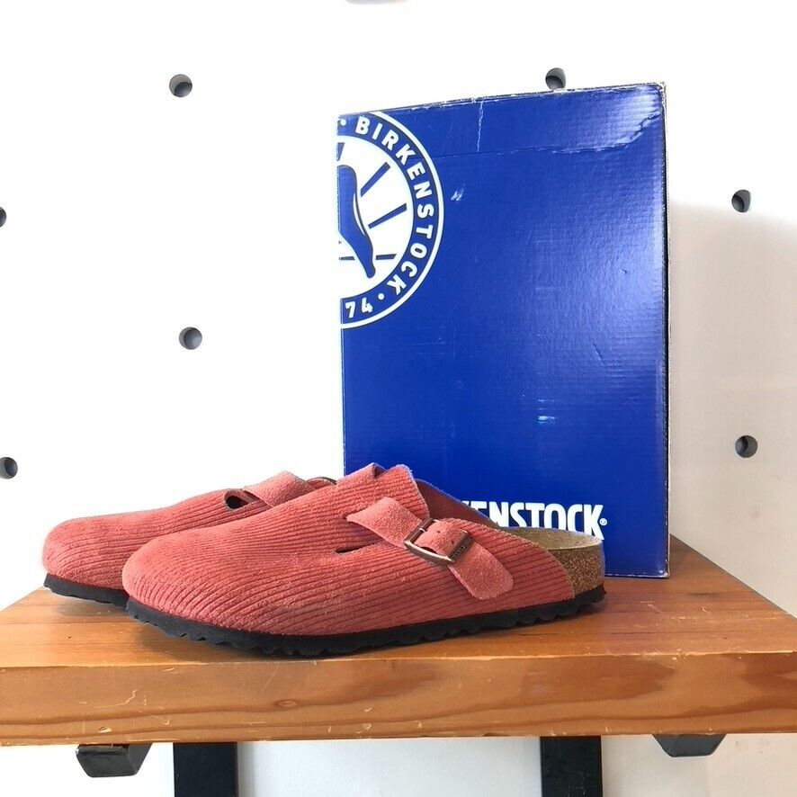 39 / 8.5-9 - Birkenstock Sienna Red Boston Corduroy Clog Shoes NEW w/ Box 0425SV