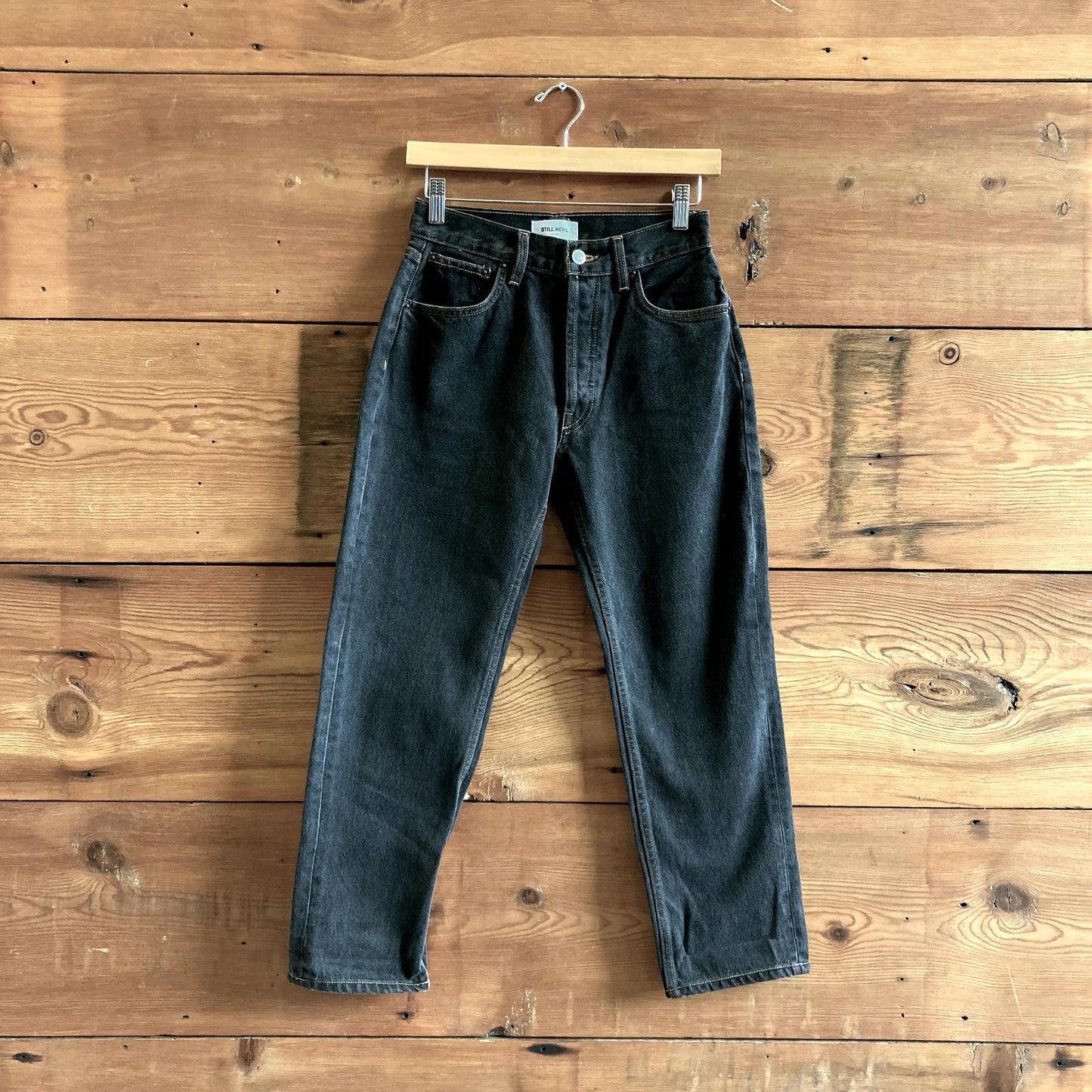 26 - Still Here Washed Black NEW $320 Taper Leg High Rise Jeans 0917HB