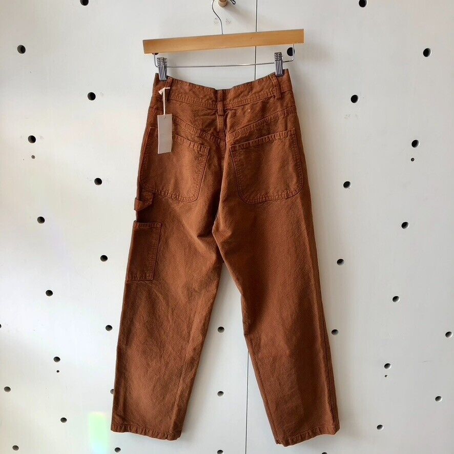 2 / XS - Jesse Kamm Brown NEW $395 Straight Leg Carpenter Handy Pants 0312IG