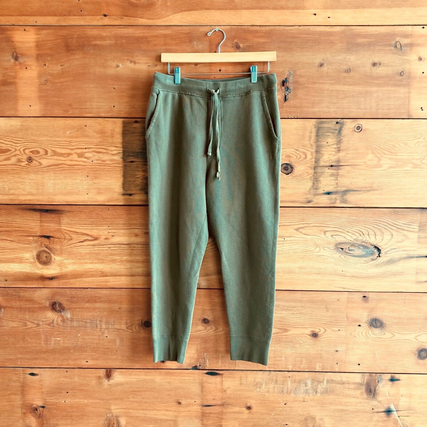 M - Nili Lotan Green Drawstring Waist 100% Cotton Jogger Sweatpants Pants 0316CK