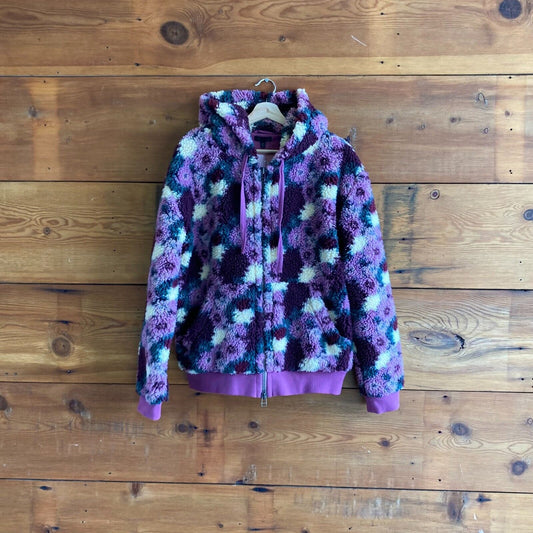 M - ATM $395 Anthony Thomas Melillo Purple Dawn Combo Zip Up Coat NEW 0721DK