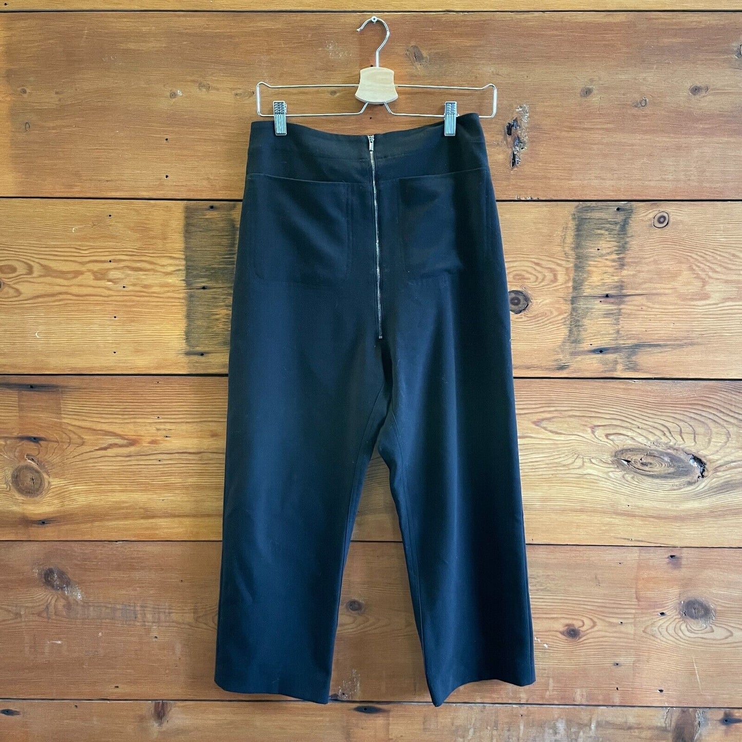 4 - Rachel Comey Black High Rise Front Zip Drop Crotch Straight Leg Pants 0504AK