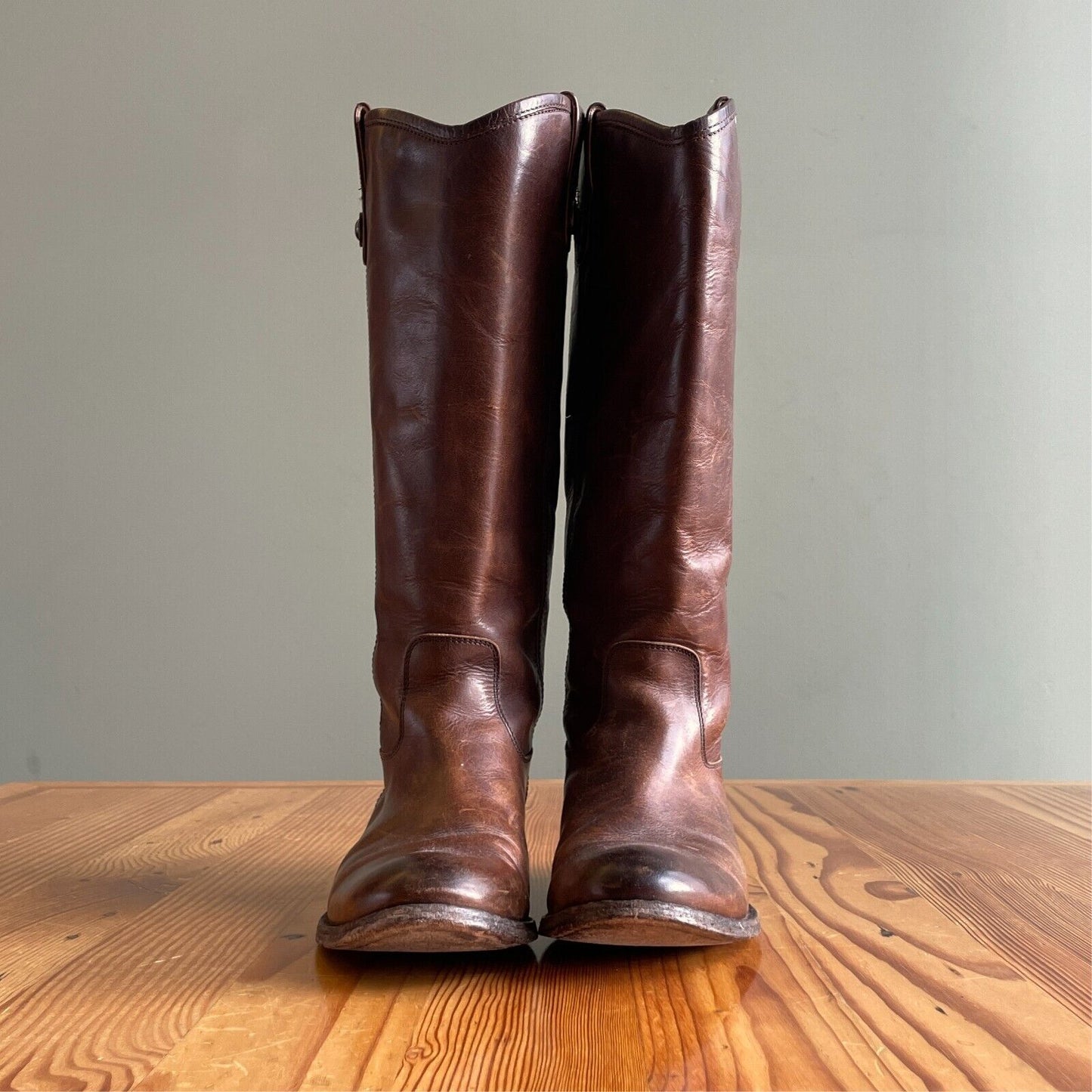 7 - Frye Brown Leather Melissa Button 2 Tall Pull On Riding Boots 1007KW