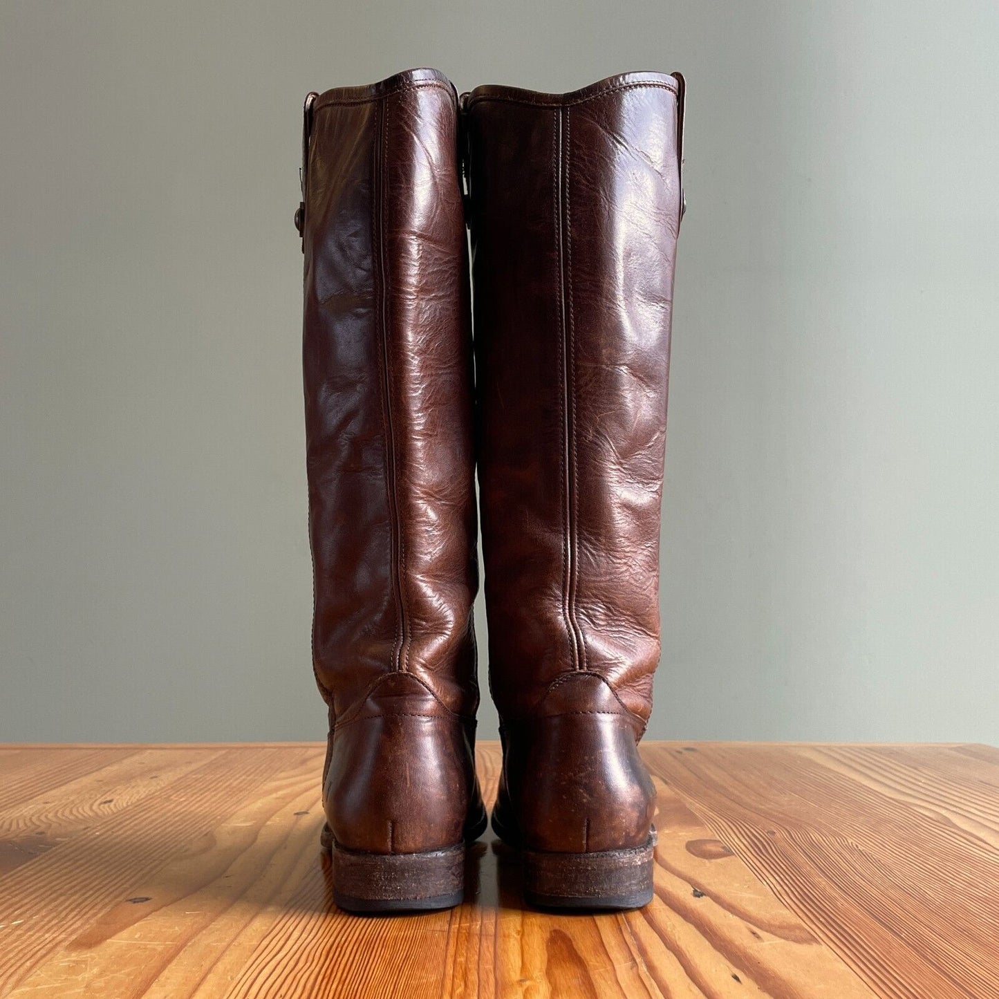 7 - Frye Brown Leather Melissa Button 2 Tall Pull On Riding Boots 1007KW