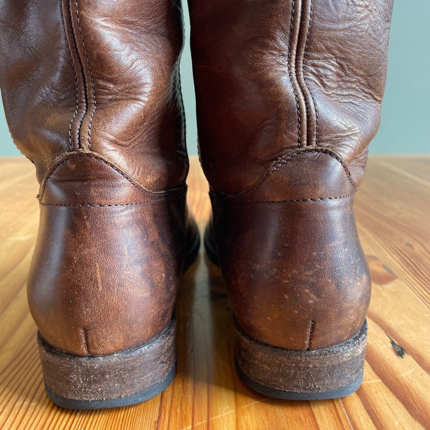 7 - Frye Brown Leather Melissa Button 2 Tall Pull On Riding Boots 1007KW