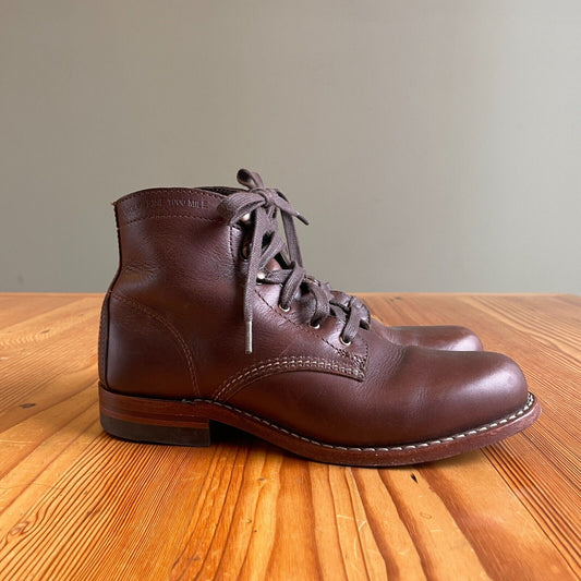 8.5 - Wolverine Brown Leather 1000 Mile Samantha Pleet Ankle Boots 1101LT