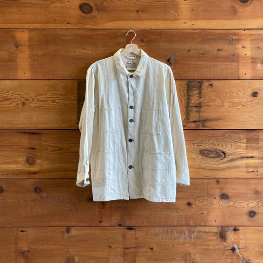 2 / M - Auntie Oli Off-White Natural Denim $360 Patch Pocket Shirt Jacket 0316ND