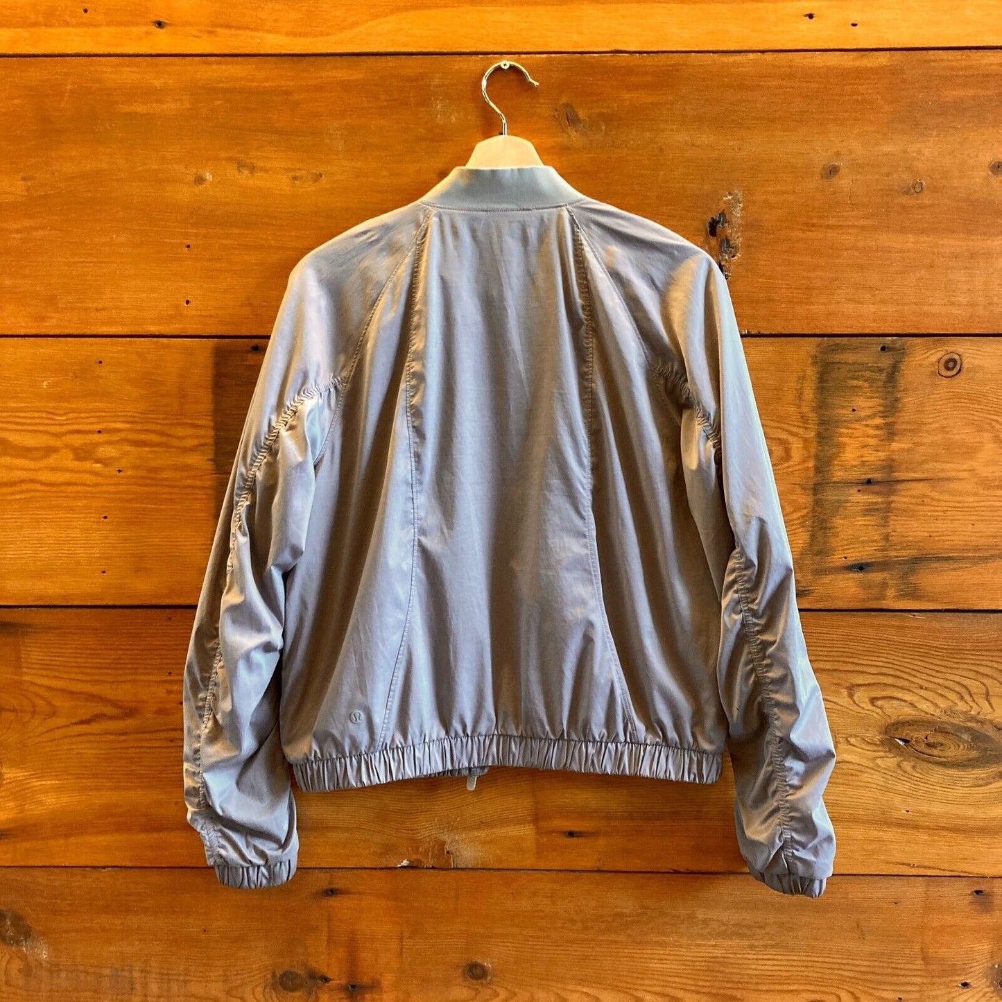 6 - Lululemon Light Gray Nylon Lightweight Zip Up Bomber Athletic Jacket 0122LF