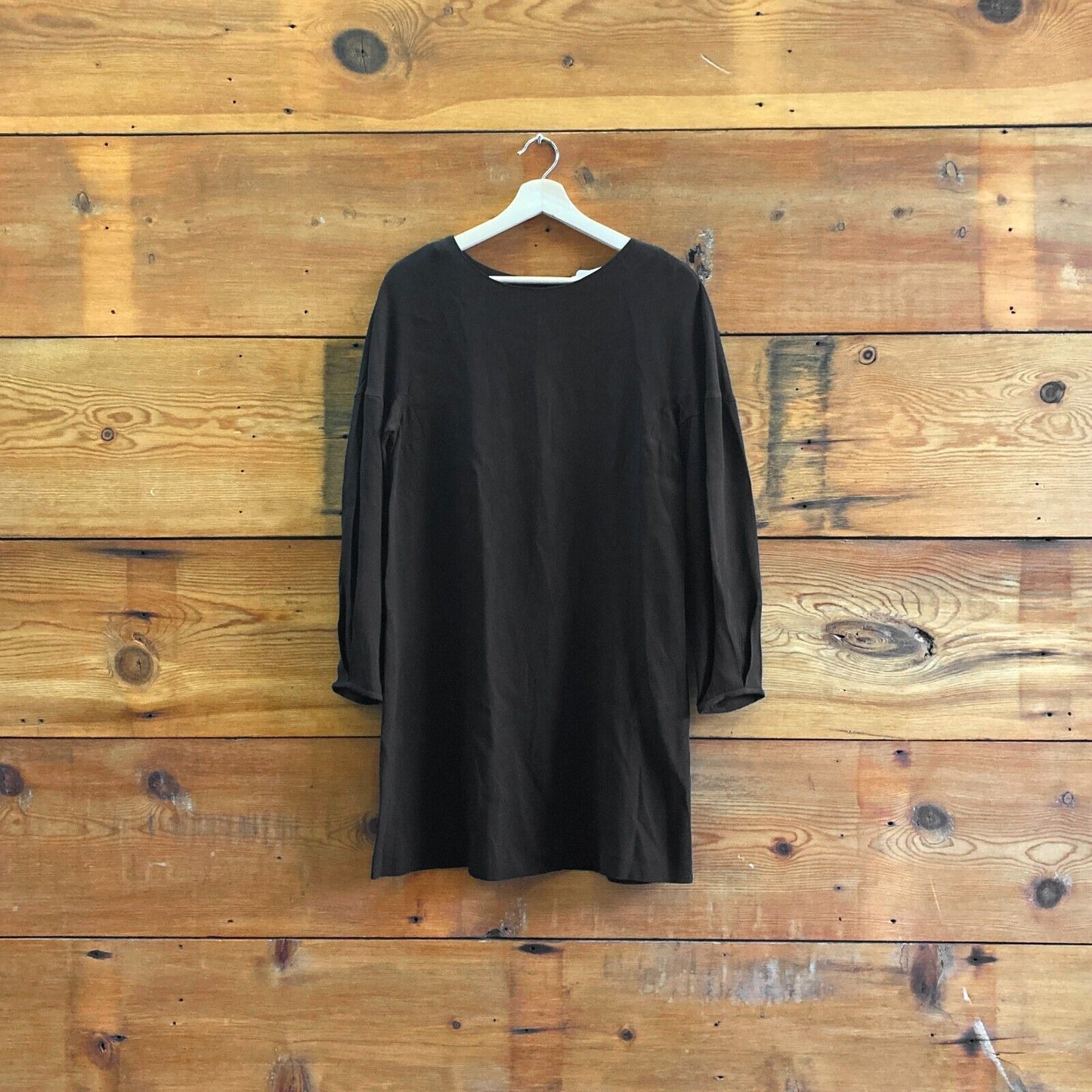 44 / M - Caliban Black Long Sleeve Minimalist Shift Dress 1205DA