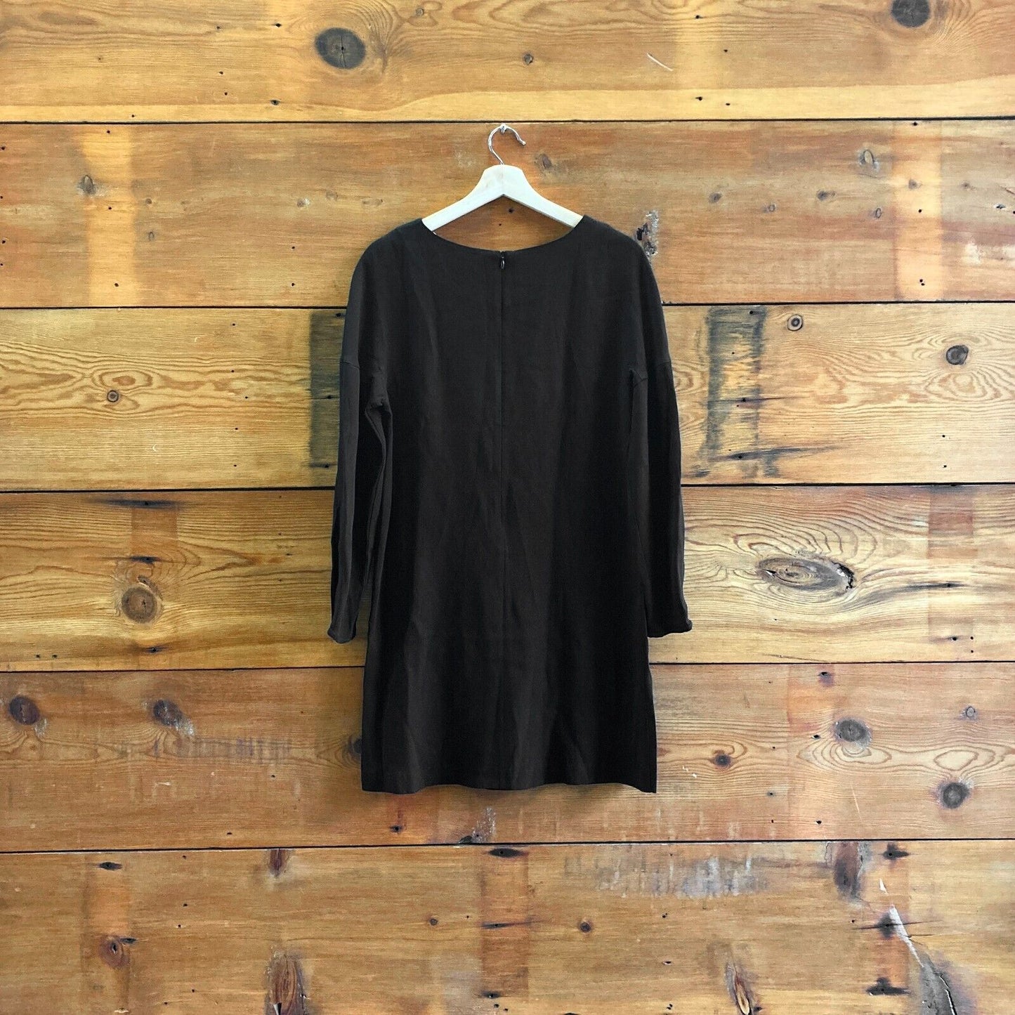 44 / M - Caliban Black Long Sleeve Minimalist Shift Dress 1205DA