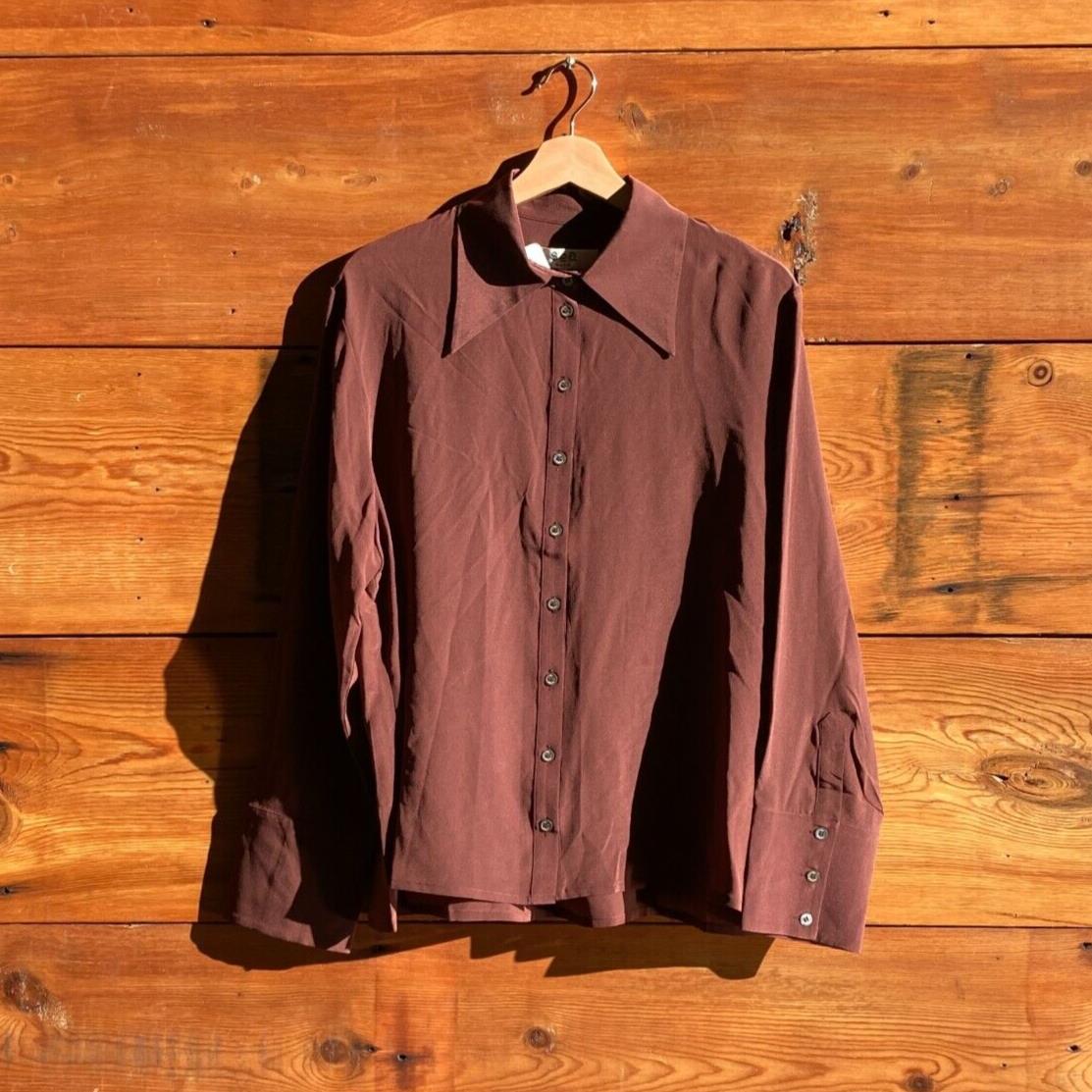 M - Sea New York Brown Kerith Silk Buttondown Long Sleeve NEW $350 Shirt 4427SC