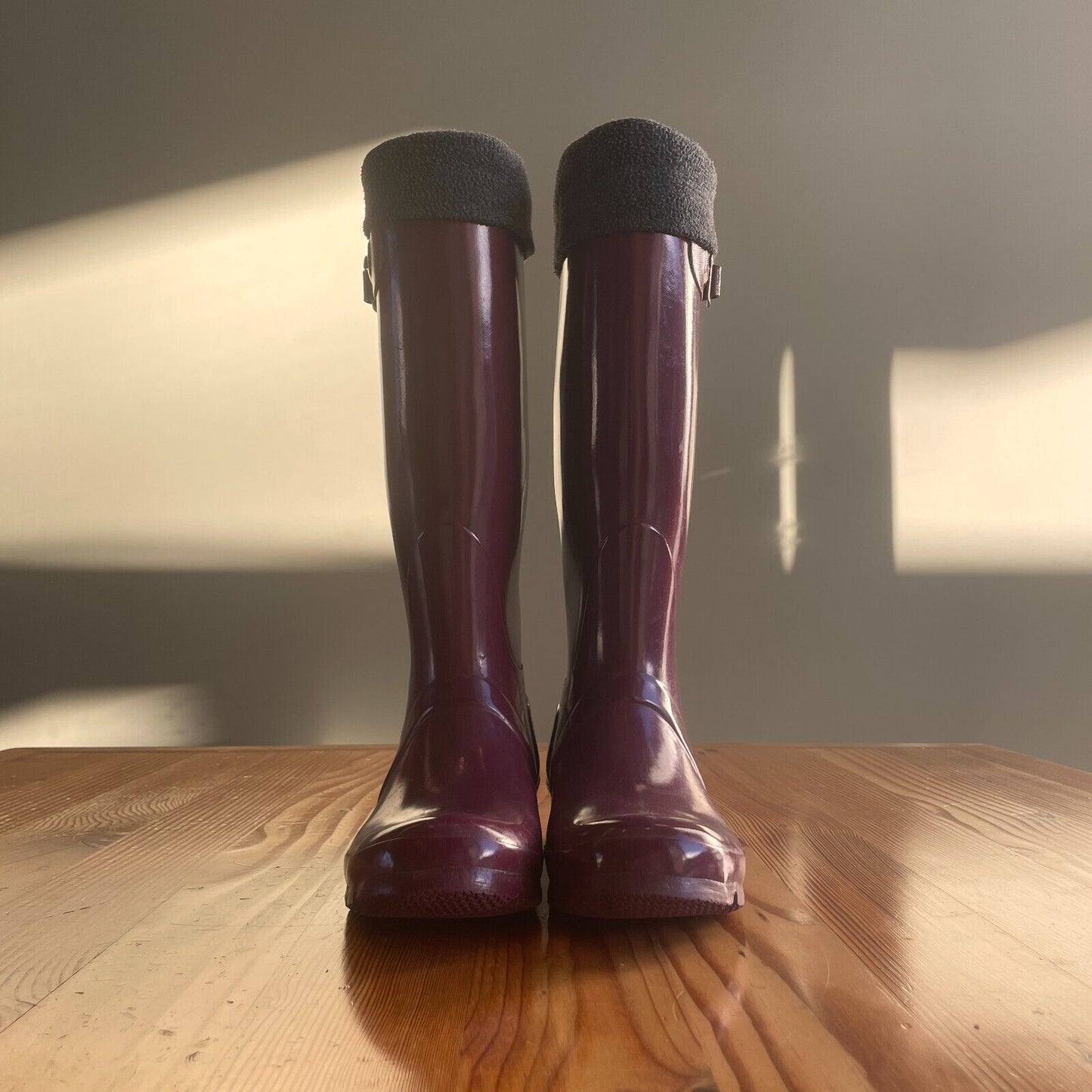 7 - Hunter Burgundy Original Tall Womens Rubber Rain Boots w/ Liners 1229MK