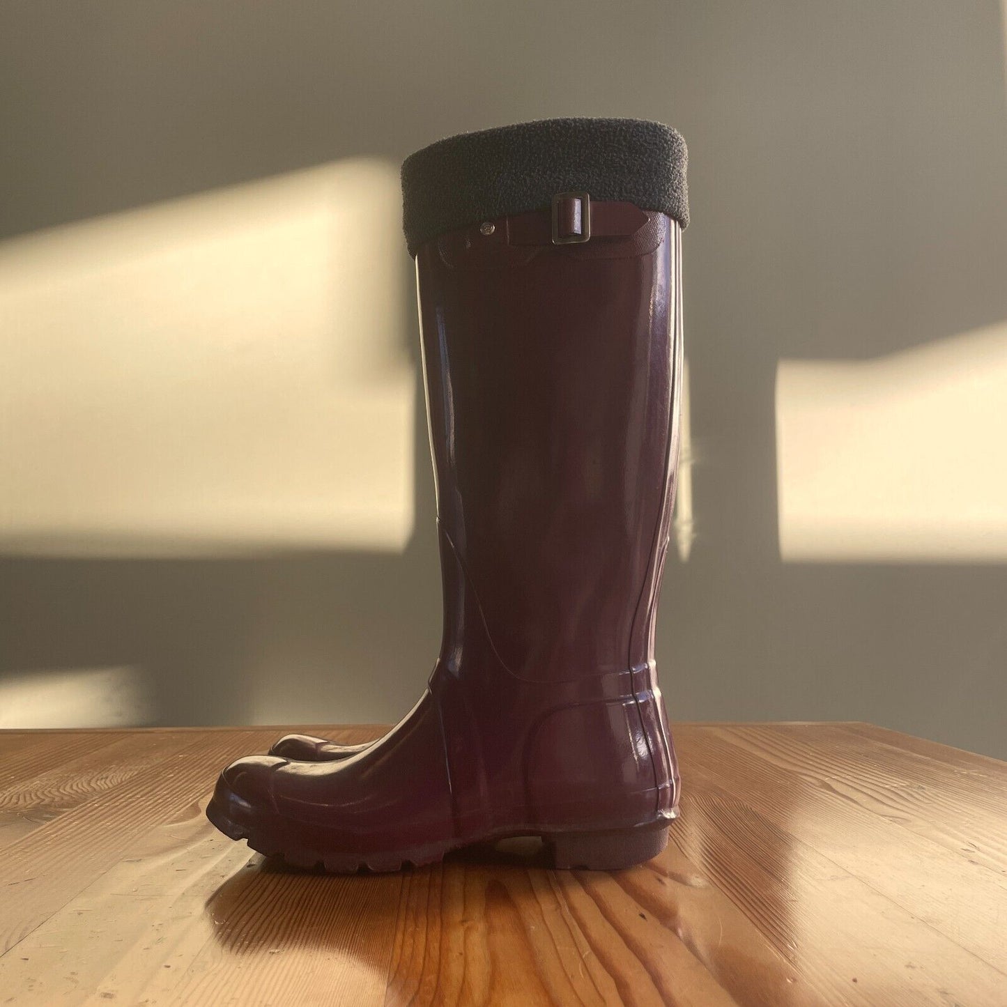 7 - Hunter Burgundy Original Tall Womens Rubber Rain Boots w/ Liners 1229MK