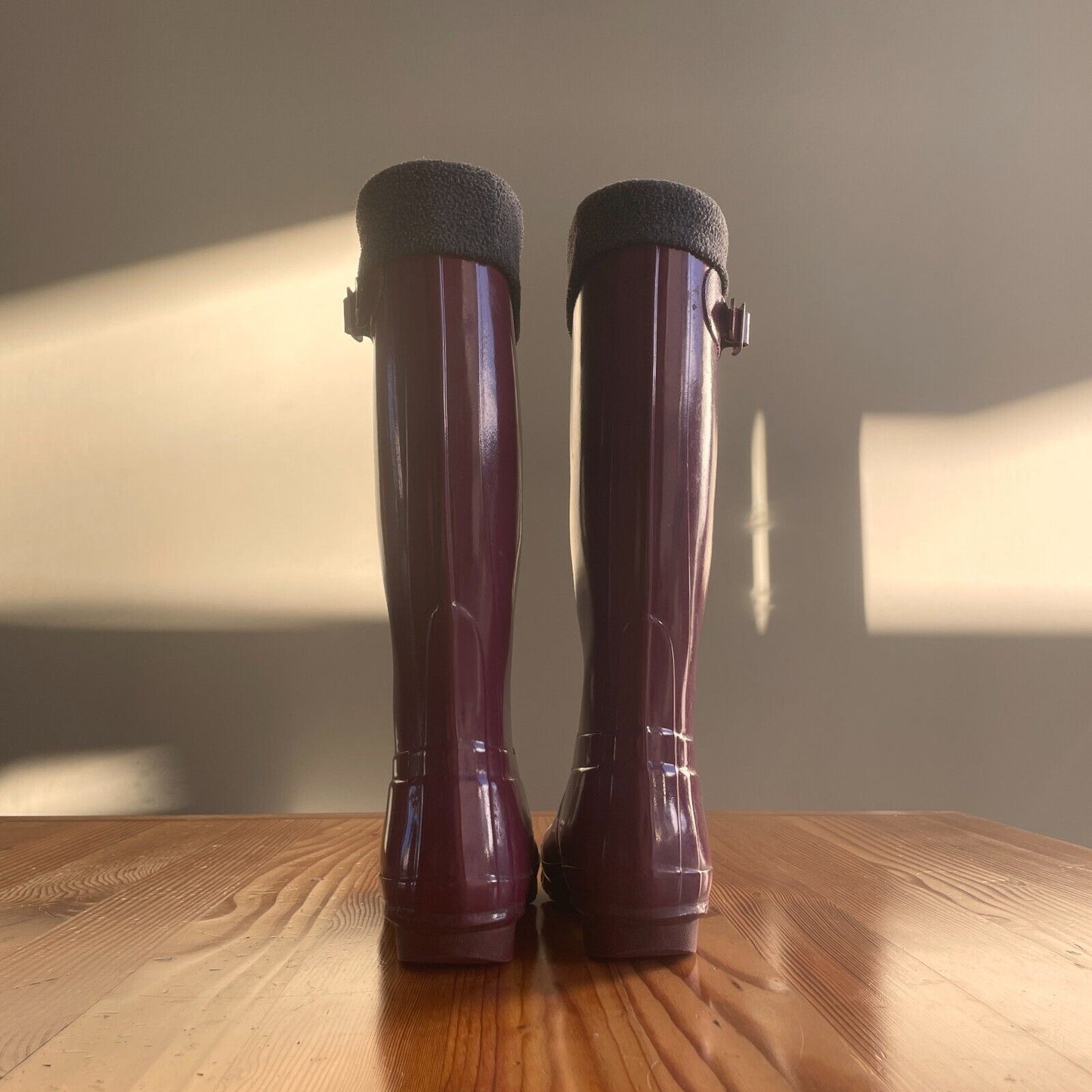 7 - Hunter Burgundy Original Tall Womens Rubber Rain Boots w/ Liners 1229MK