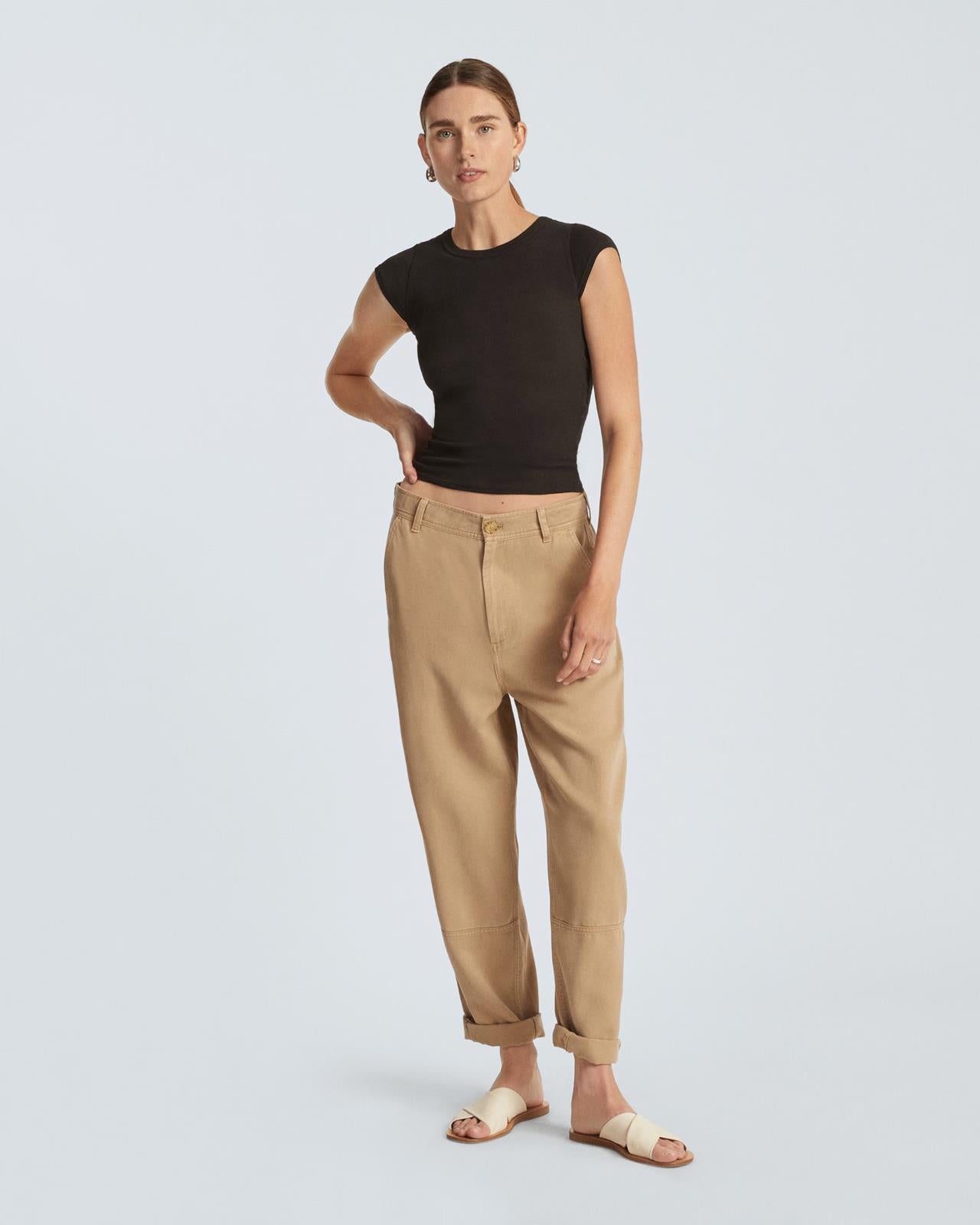 14 - Everlane Dark Khaki Tan Relaxed Chino Buttersoft Trouser Pants NEW 1117KW