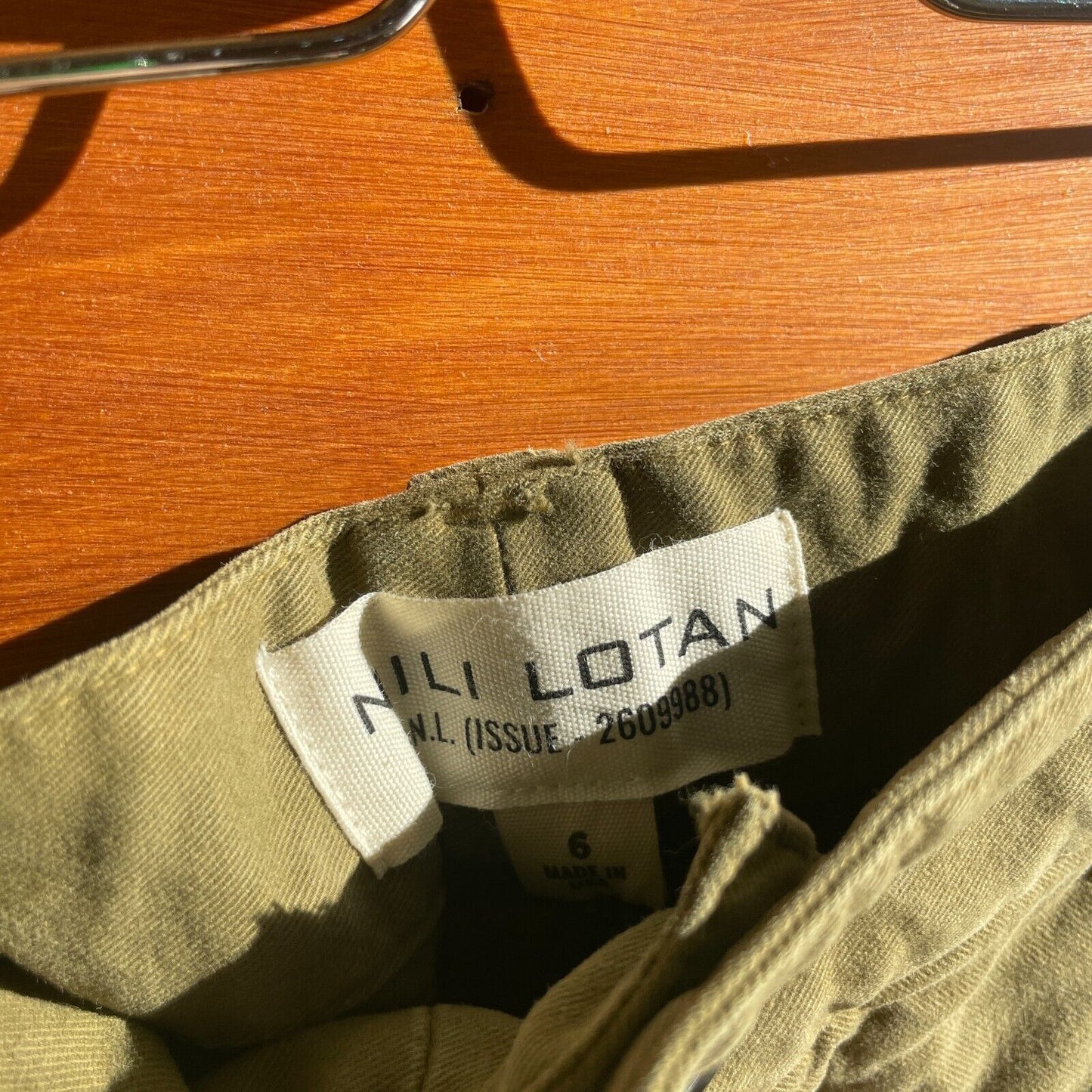 6 - Nili Lotan $395 Olive Green Eliot Relaxed Chino Boy Pants NEW 4427SC