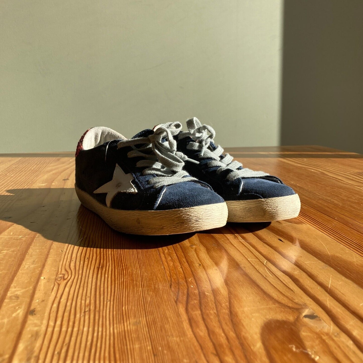 35 / 5 - Golden Goose Navy Blue Suede Leather Superstar Low Top Sneakers 0209SB