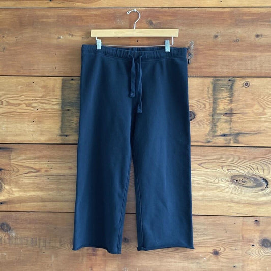 M - Frank & Eileen $198 Navy Catherine Wide Leg Crop Favorite Sweatpants 4427SC