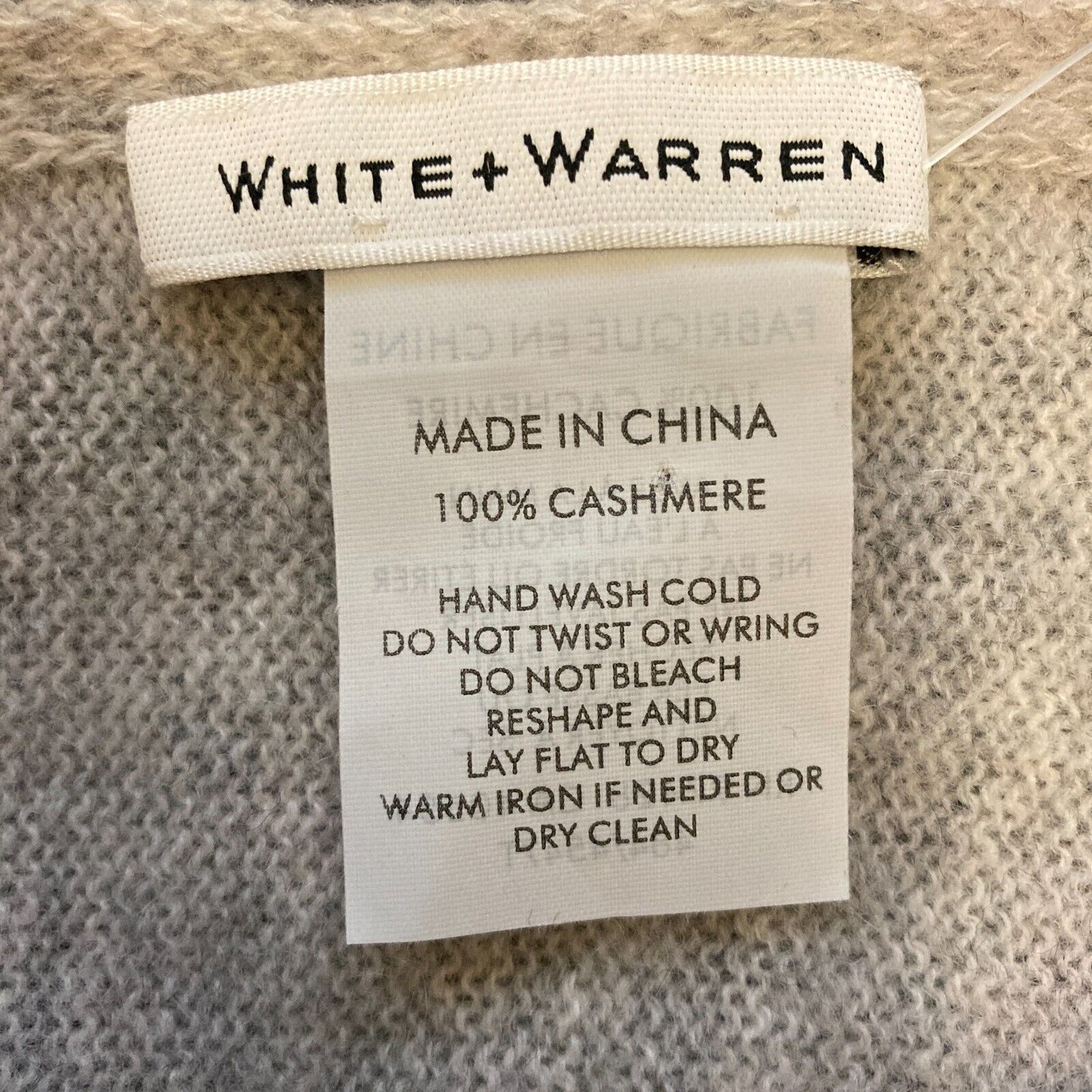 White + Warren $350 Light Gray 100% Cashmere Large Travel Wrap Scarf NWOT 4427SC