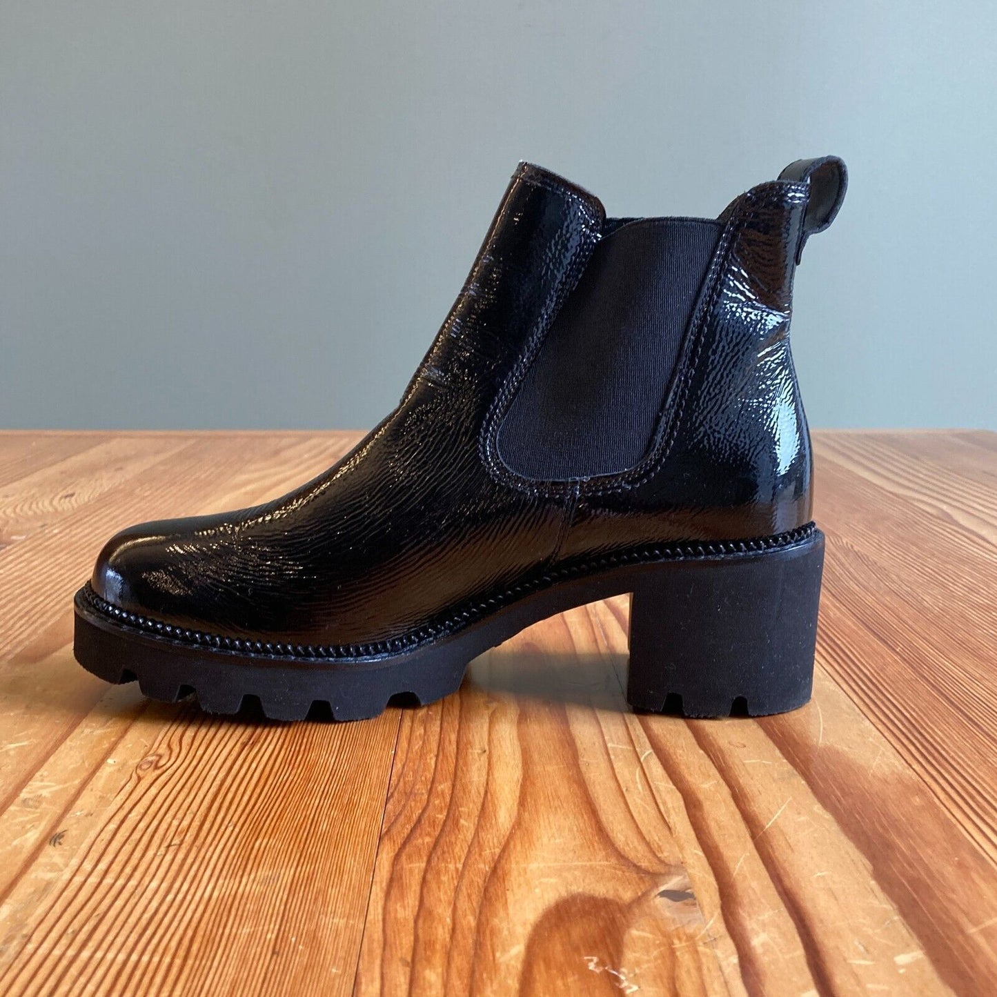 4.5 AU / US 7 - Paul Green $550 Black Jada Lug Sole Chelsea Boots NWOB 0113TS