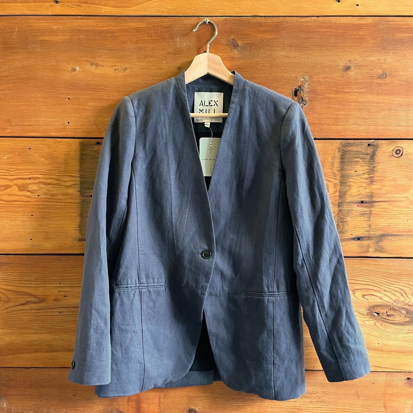 XS - Alex Mill Suiting Washed Black Madeline Bib Seam Blazer Jacket 0124KG