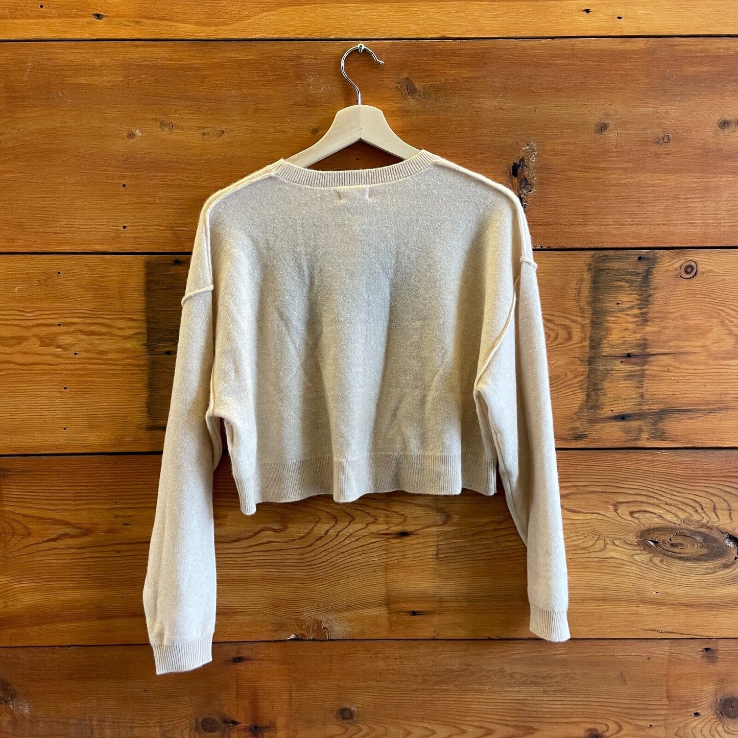 XS - Pilcro Anthropologie Beige 100% Cashmere Paris Cropped Sweater 0703SC