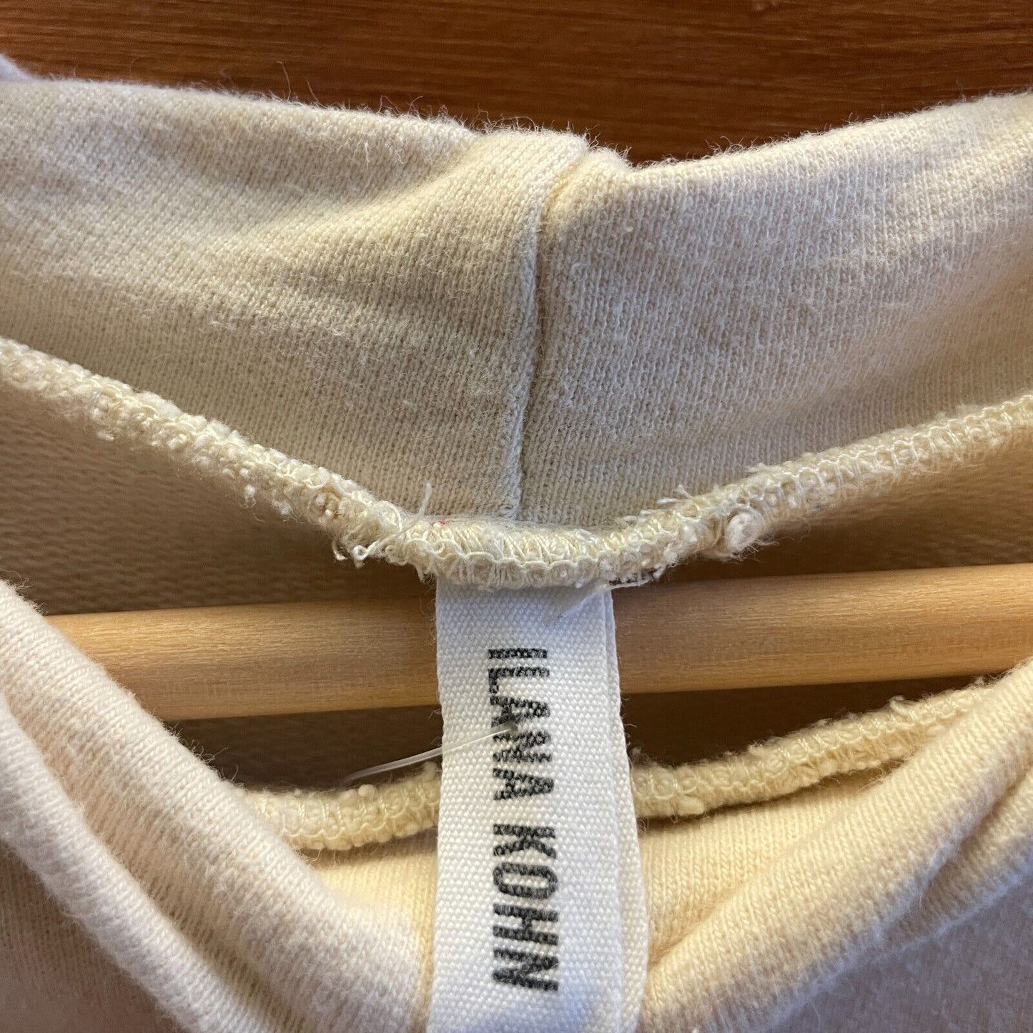 XS - Ilana Kohn $147 Cream White 3/4 Sleeve Raglan Barby Mock Neck Top 0619SM