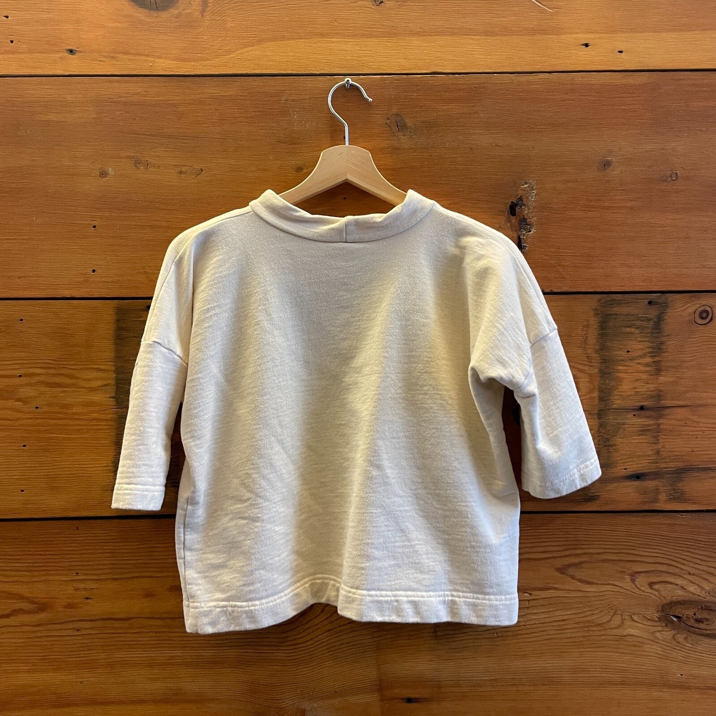 XS - Ilana Kohn $147 Cream White 3/4 Sleeve Raglan Barby Mock Neck Top 0619SM