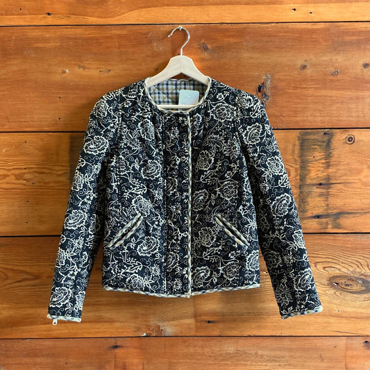 S - Isabel Marant $435 Black Tan Sumac Quilted Reversible Jacket 0927EK