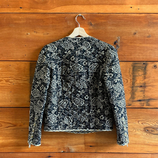 S - Isabel Marant $435 Black Tan Sumac Quilted Reversible Jacket 0927EK