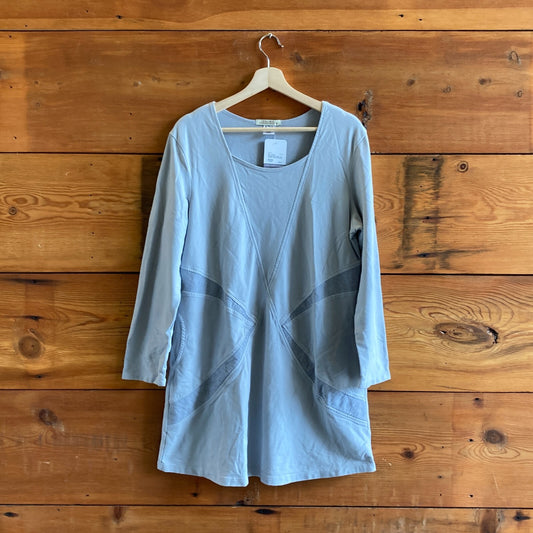 XL - Prairie Underground Light Gray Organic Stretch Cotton Dress 1122CT