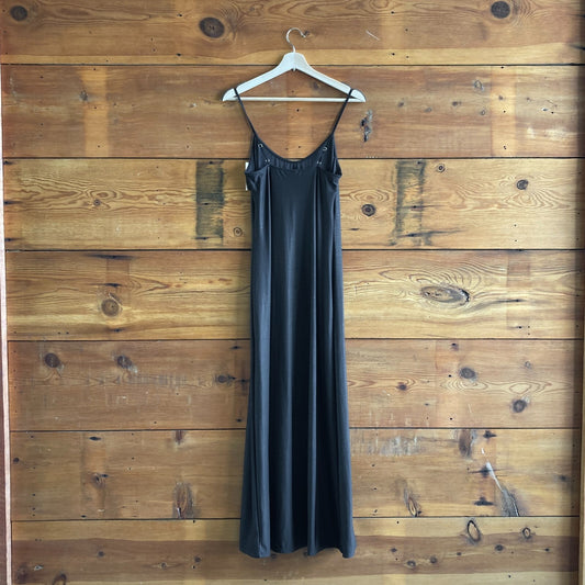 M / L - Only Hearts Black Second Skin Long Spaghetti Slip Gown Slip Dress 4427SC
