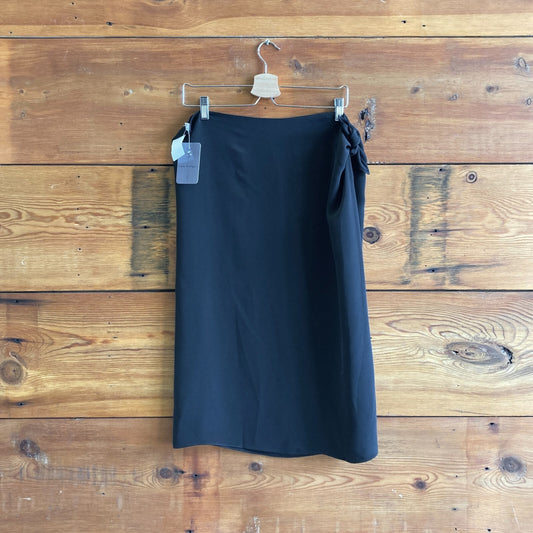 M - Peter Cohen Black NEW $550 Tie Waist Silk Sarong Skirt 4427SC