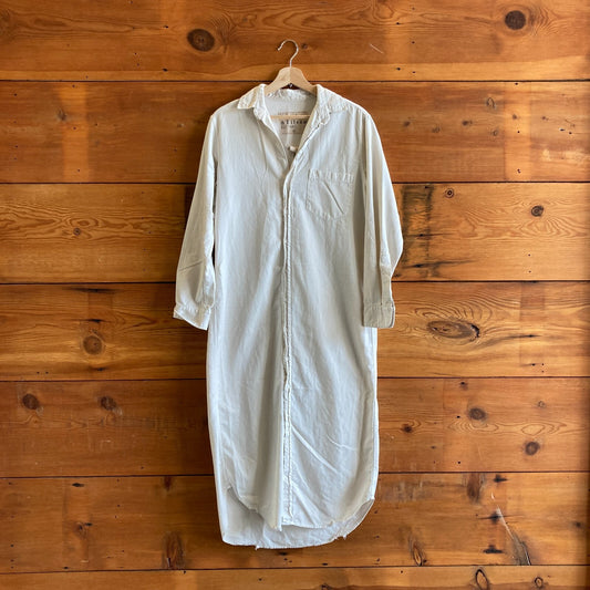 S - Frank & Eileen Khaki Rory Long Sleeve Maxi Cotton Shirt Dress 4427SC