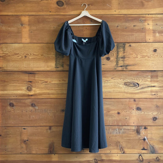 M - Hill House Black NEW Off-Shoulder Matilda Smocked Midi Dress 4427SC