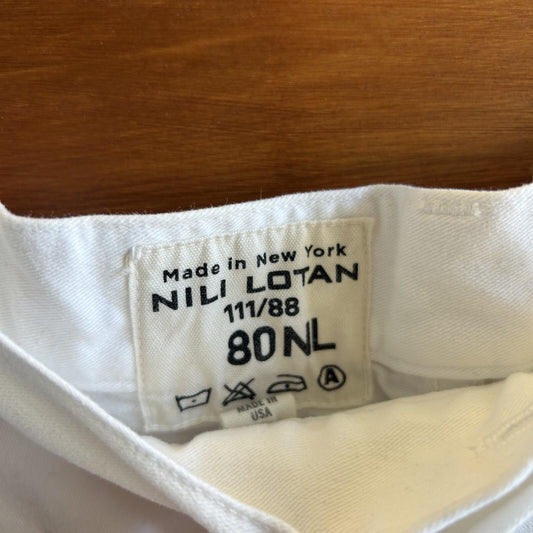6 - Nili Lotan $395 White Shon Mid-rise Relaxed Fit Barrel Leg Jean 4427SC
