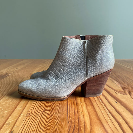 7 - Rachel Comey Anthropologie Grey Croc Mars Ankle Boots Booties 1014CH