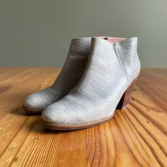 7 - Rachel Comey Anthropologie Grey Croc Mars Ankle Boots Booties 1014CH