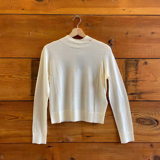 S - Anine Bing $350 Ivory White Merino Wool Monique Sweater NEW 0211JB
