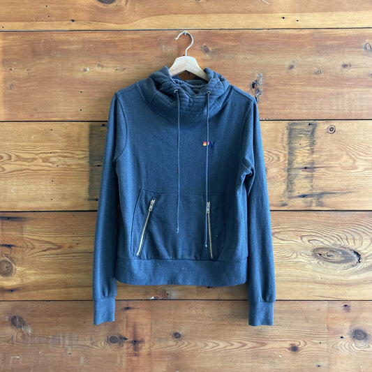 XS - Aviator Nation Dark Gray Hooded Funnel Neck Ninja Sweatshirt *piling 1201CC