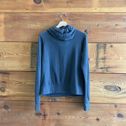 XS - Aviator Nation Dark Gray Hooded Funnel Neck Ninja Sweatshirt *piling 1201CC