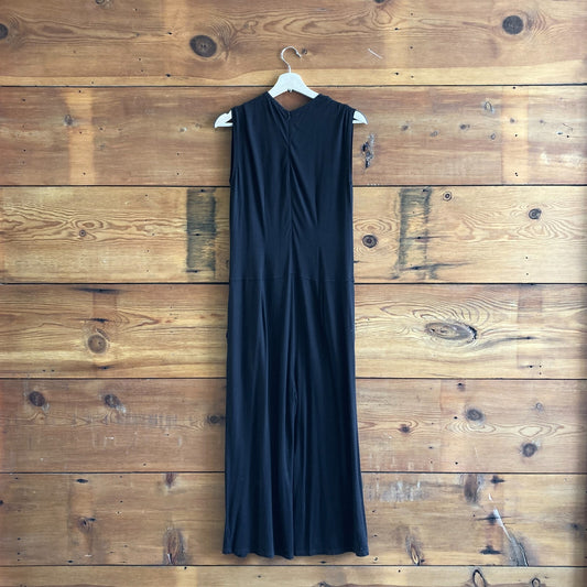 PP / XS - Eileen Fisher Black Sleeveless Soft Comfy Wide Leg Jumpsuit 0608JD