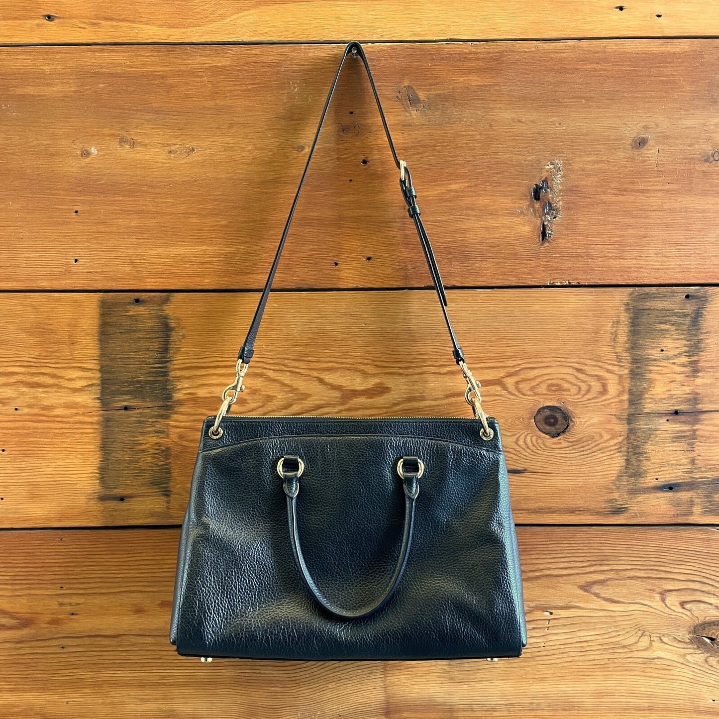 Coach Black Leather Mia satchel F77884 $498 Bag Purse w/ Crossbody Strap 0801EO