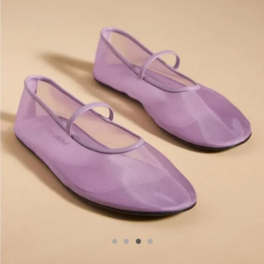 8 - Jeffrey Campbell Lilac Purple Mesh Ballet Flats Shoes 0422RW