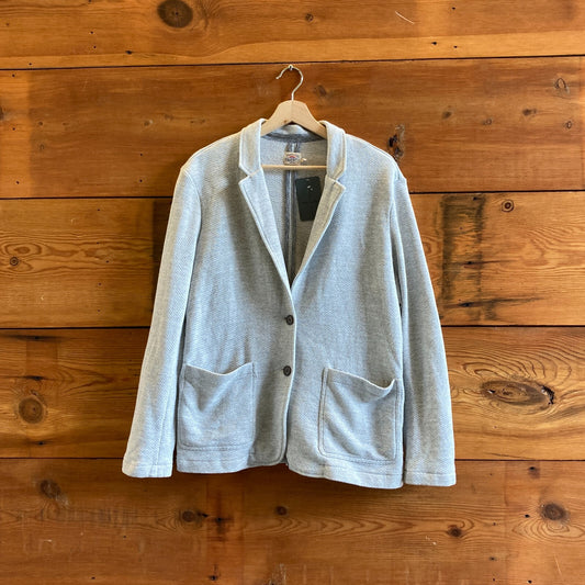 L - Faherty Heather Gray Inlet Knit Button Down Relaxed Fit Blazer 0815CJ