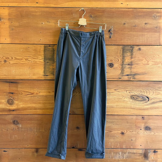 36 / S - Elsa Esturgie Gray Cotton High Stretch Waisted Slim Fit Pants 1217MA