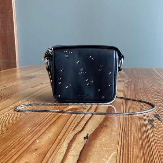AllSaints Black Leather Junai Crossbody Bag Small Clutch Purse 0113TS