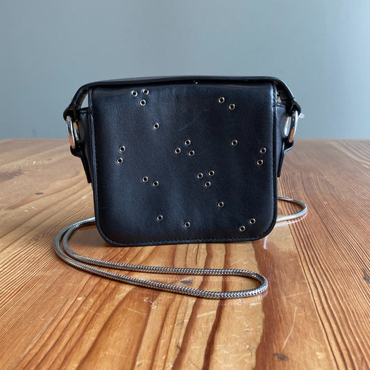AllSaints Black Leather Junai Crossbody Bag Small Clutch Purse 0113TS