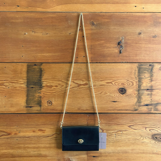 Coach Black Marlow Turn Lock Chain Strap Calf Leather Purse EUC 0527DB