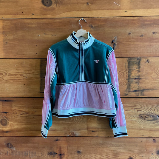 XS - Gola Anthropologie $138 Dark Green & Pink Hat Trick Jacket NEW 0703SC